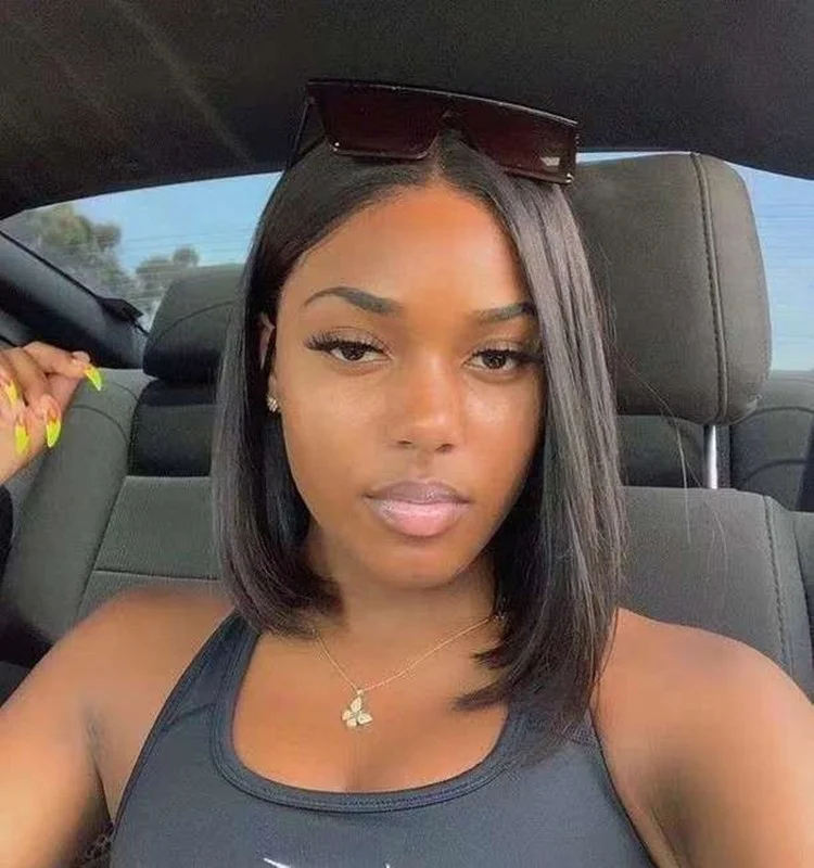 

Wholesale Short Straight Cut Bob Natural Color Virgin Brazilian Human Hair Lace Frontal Wigs