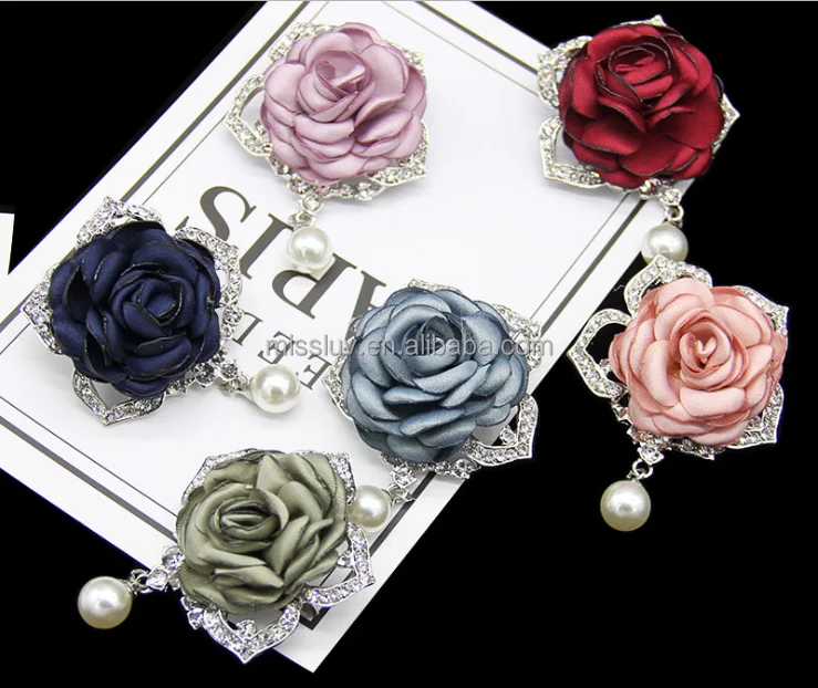 

high end woman dress flower brooch pins hot selling lady suits dress flower pins new garment flower pins 2020