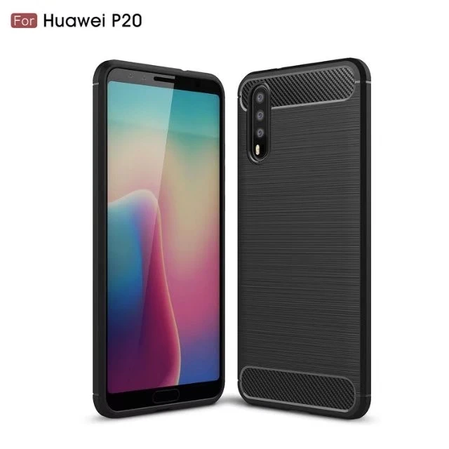 New Arrival Carbon Fiber Tpu case for HUAWEI P20 brushed tpu soft cover for HUAWEI P20