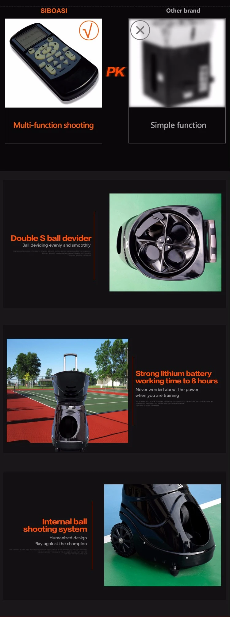 New intelligent S4015 with remote control tennis balls training machine for sale