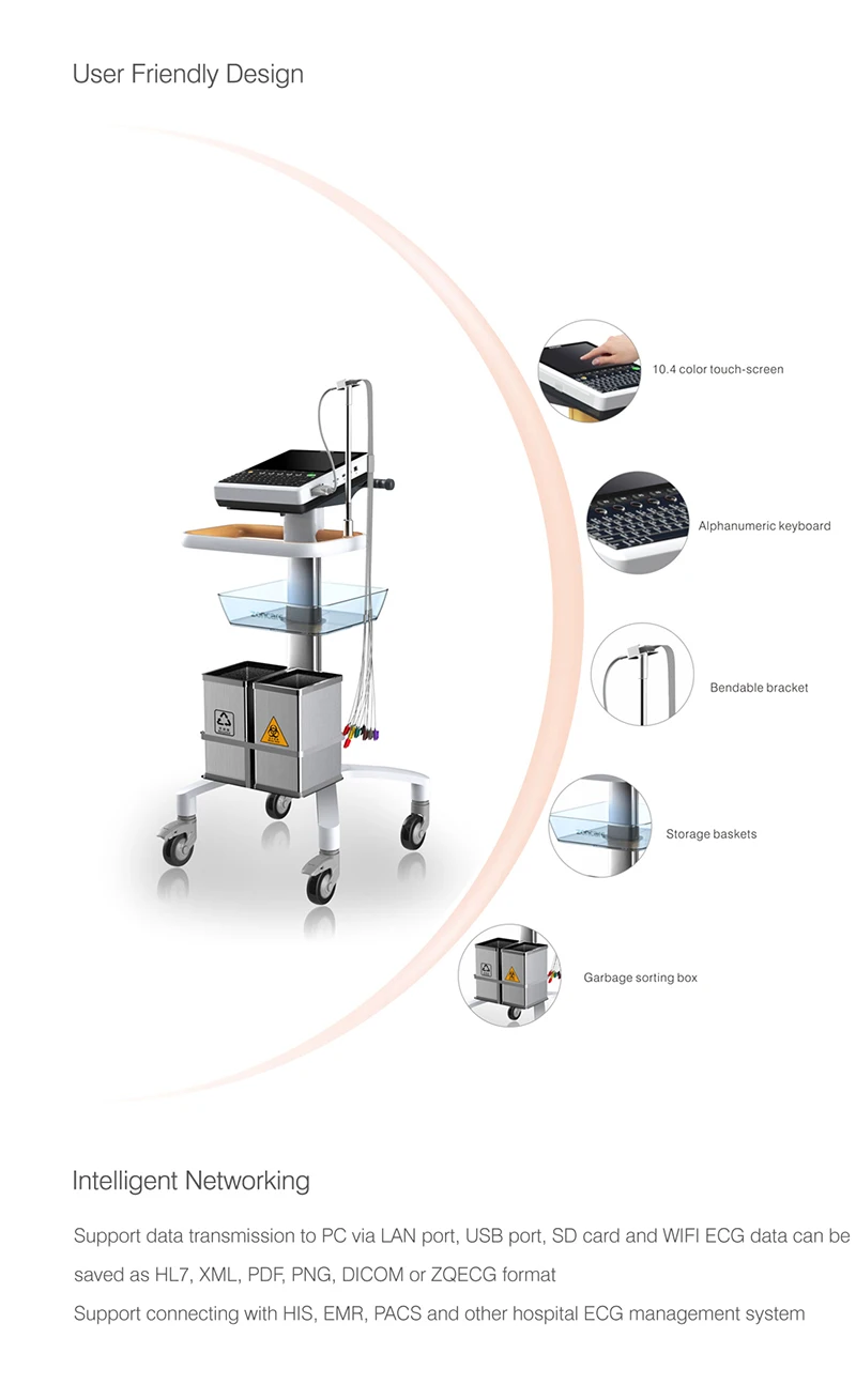 Medical Mobile 15 Channel Best Electrocardiogram  ECG Machine