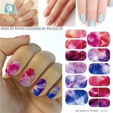K5721B Design de Unhas Arte Adesivo Colorido Brilhante de Cristal Da Folha De Transferência De Água Etiqueta Do Prego Manicure Ferramentas Decoração de Unhas Wraps Decalques