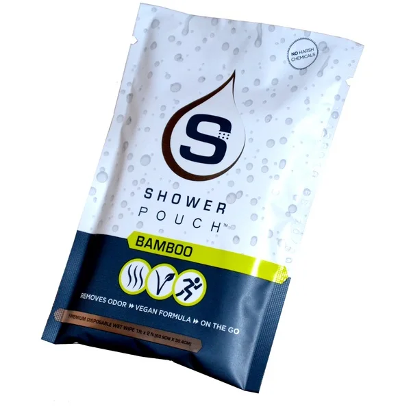 

100% bamboo shower wipes removers odor on the go