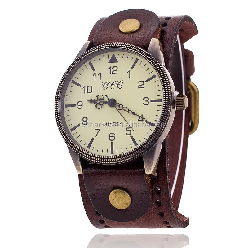 

CCQ Brand Women Vintage Cow Leather Bracelet Watch Men Casual Sport WristWatch Luxury Quartz Watch Male Relogio Feminino