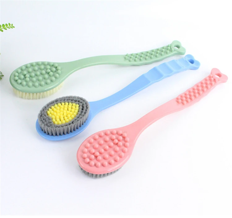 Soft Hair Long Handle Bath Brush Bathing Deity Massage Scrub Brush 