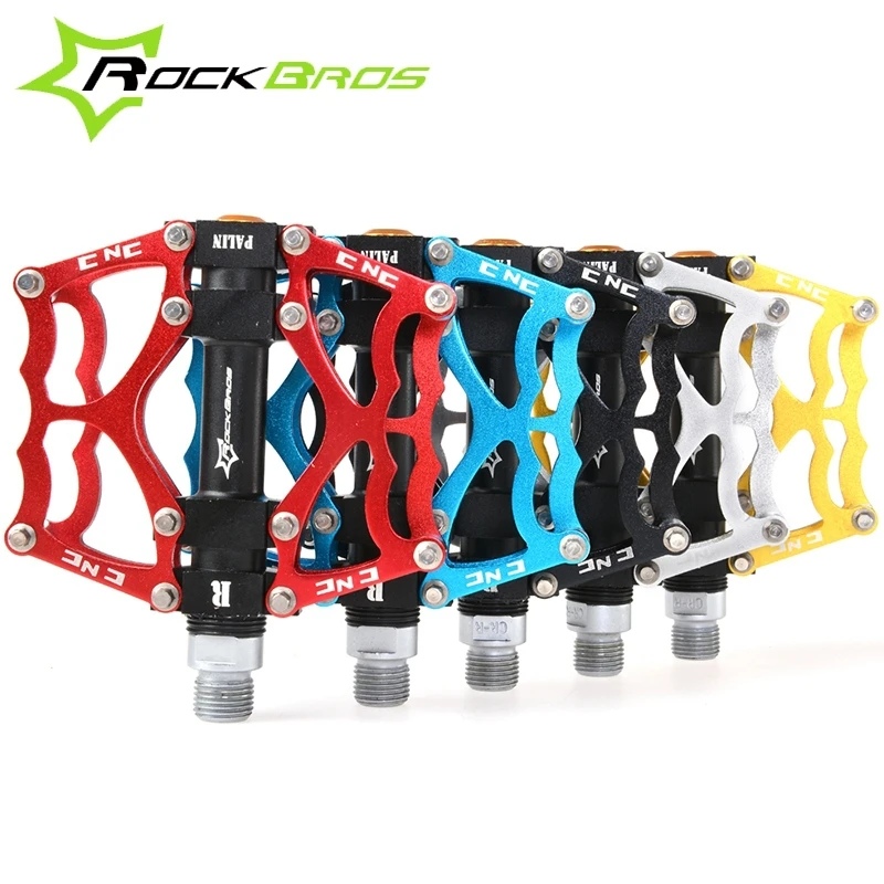 

RockBros MTB BMX DH Bike Parts Aluminum Body Axle 9/16" Cr Mo Spindle Cycling Seal Bearing Bike Bicycle Pedal, 5Colors, Golden,blue,black,red,silver