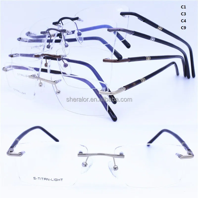 

Arrival price 5006 designer rimless trendy high classic rectangle nickel copper screws stud installation optical frames