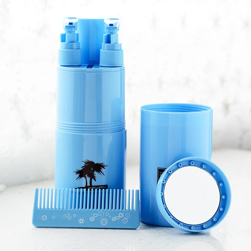 bathroom accessories sets Friendly Portable travel kit case Travel Plastic Toothbrush Cup travel shampoo bottle