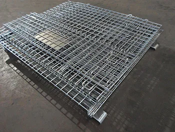 Heavy Duty Industrial Metal Stackable Wire Mesh Pallet Cage Foldable Steel Mesh Box Pallet