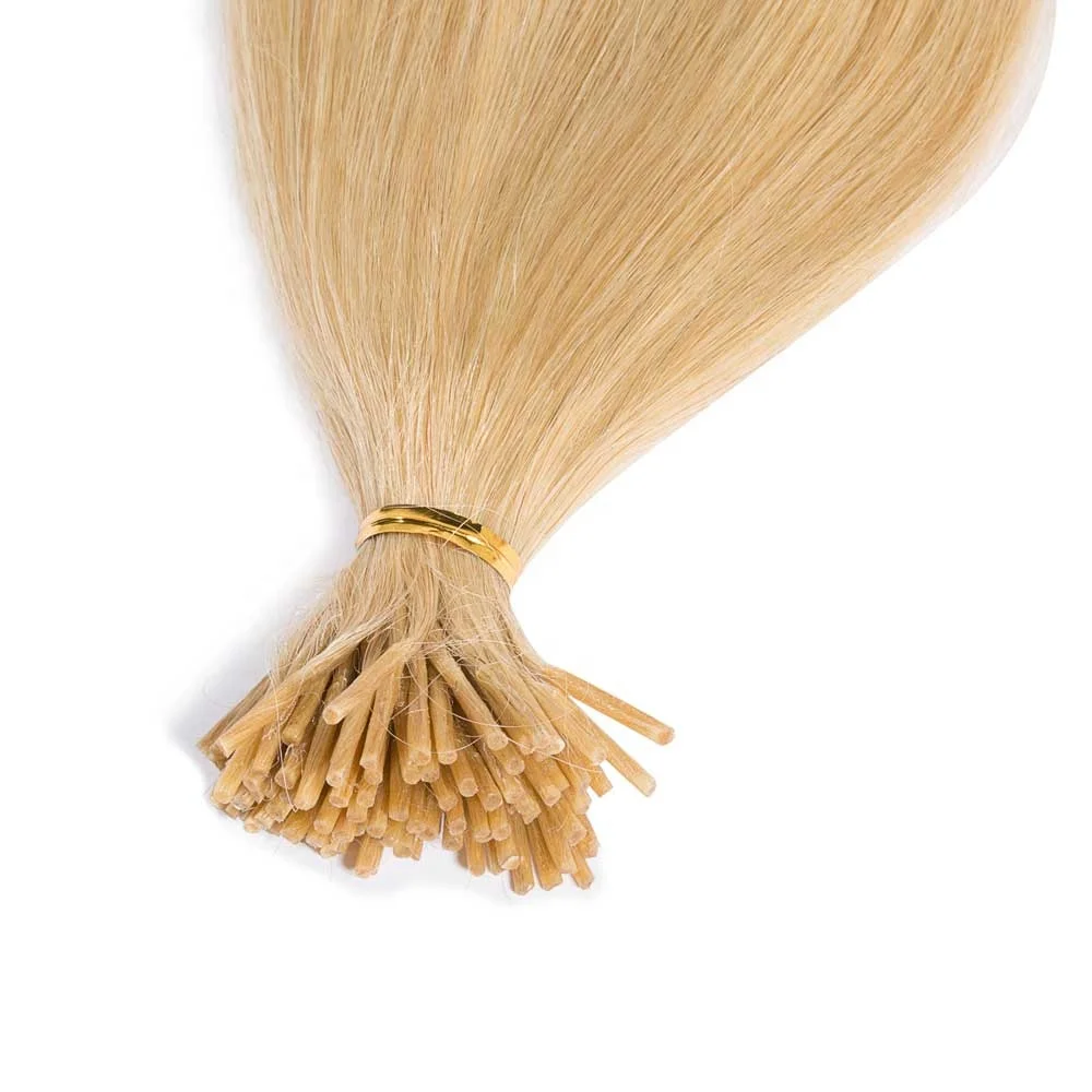 

European Human Cuticle aligned Hair extensions I tip hair kinky Straight, N/a