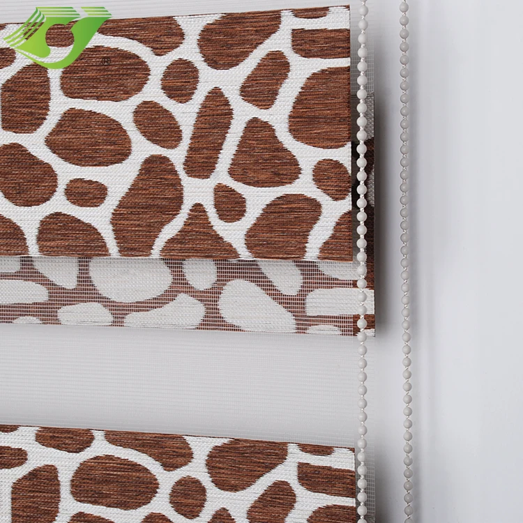 
Hot selling on Amazon Ebay horizontal leopard pattern window sun shades zebra blinds curtain 