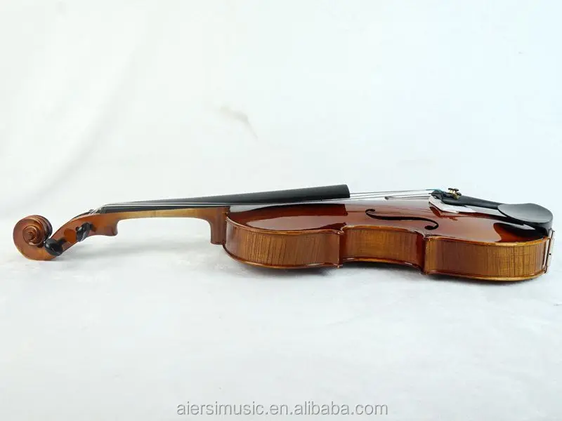 Professionelle Viola in Rotbraun mit geflammtem Ahornholz, handbemaltes Saiteninstrument für Musiker – Detail 9