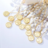 

Gold Plated Jewelry Dainty Choker Horoscope Pendant Necklace