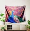 Vivid Psychedelic Peacock Indian Wall Hanging Bedding Tapestry