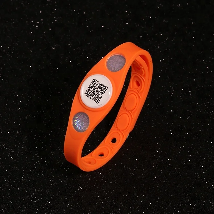 

Unique Medical Alert ID wristband x power energy bracelet for custom QR code Scan Silicone Power bands, Pantone color