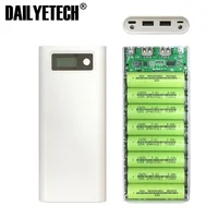 

20000mAh Dual USB Power Bank Case Shell DIY Kit 8 x 18650 Battery Charger Case w/ LCD Display Type-C & Micro USB Input