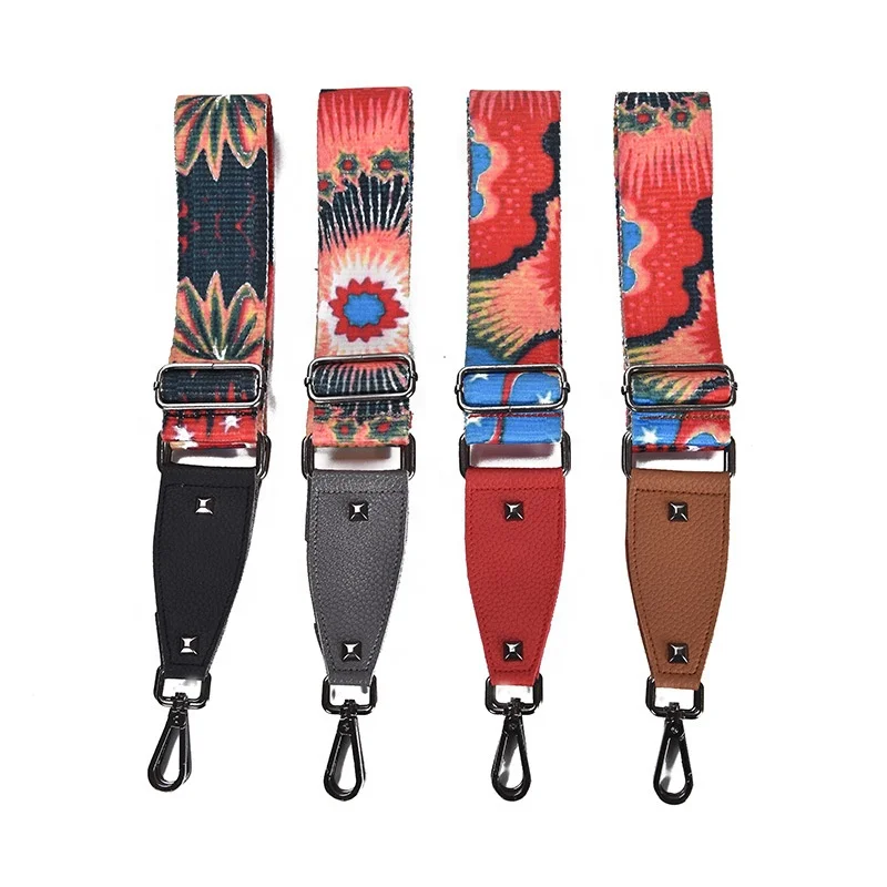 

Meetee B-J005 Ethnic Style Fashion Wide Shoulder Flower Bloom Long Webbing Bag Strap, 5 colors
