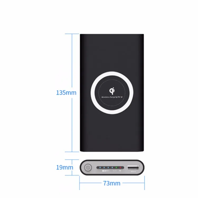 Factory Price Universal Led Flash Light 10000Mah QI Wireless Power Bank For Smart Phone - ANKUX.COM