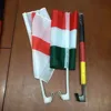 Top Selling Football Fan Printing logo Car Flags with Plastic Holders