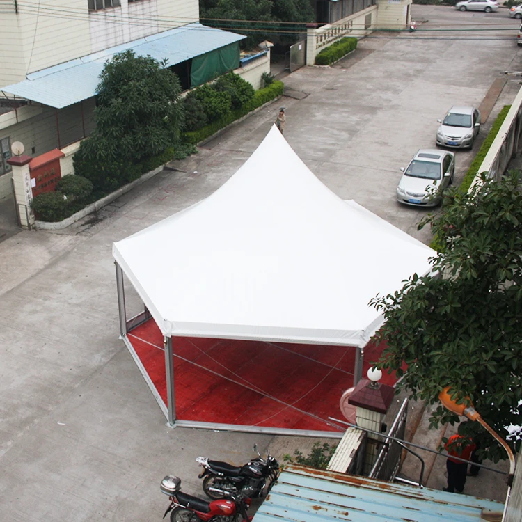 COSCO Customized Permanent Wind Resistant Wedding Pagoda Hexagonal Gazebo Tent With Flooring