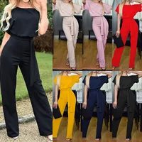 

2019 Summer Elegant Female Jumpsuits Casual Women Strap Long Rompers CLX 101034