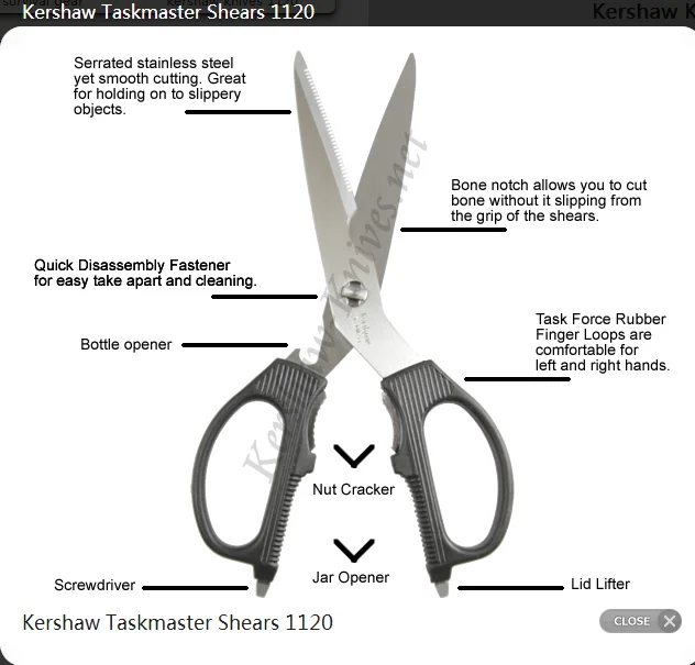 Kershaw Taskmaster Shears, Multi-Purpose Shears, Multifunctional