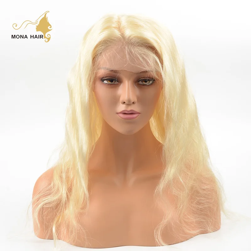 

Cuticle Aligned Hair Wig Wholesale 613 Human Hair Full Lace Wig Blonde