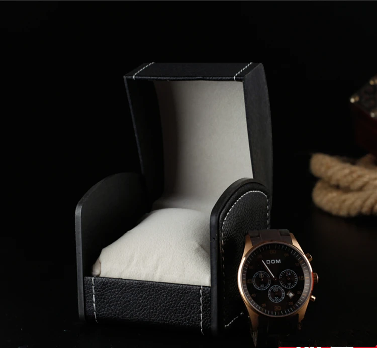 

New product Single Leather watch packing box, Black;red