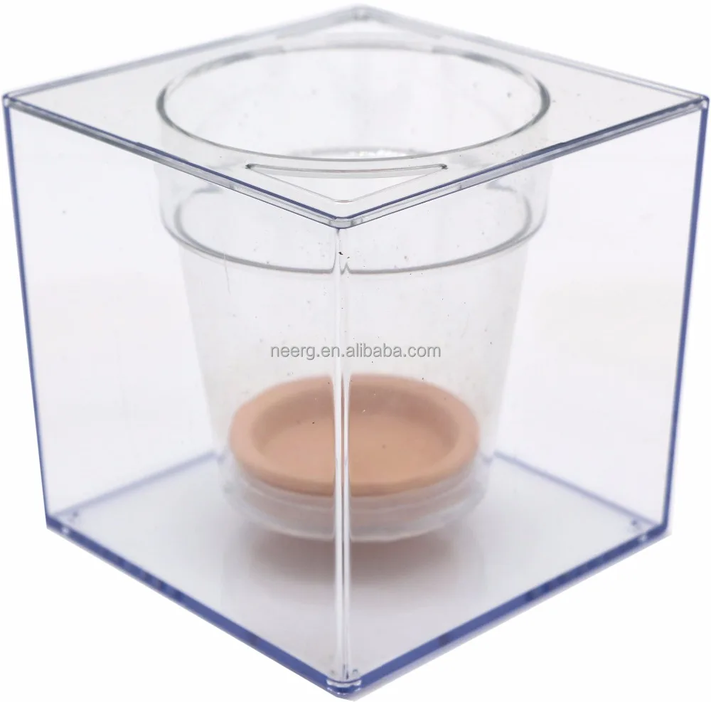 Crystal Cube Self-wating Clear Flower Pot Fish Tank