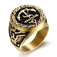 

Hottest Plating United States Navy Eagle Anchor Stainless Steel Men's Ring