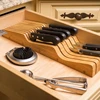 In-Drawer Bamboo Knife Block Holds 12 Knives (Not Included)