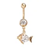 316L Surgical Steel Gem Fish Dangle Anime Belly Button Ring