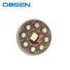 Clothes custom embedded brown yellow stone crystal round retro 16mm snap button jewelry
