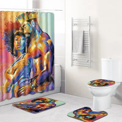 

Good-Looking Men And Women Bathroom Shower Curtain Carpet Set Series ,Fashion Men And Women Suit Bathroom Shower Curtain Carpet/, Customized color