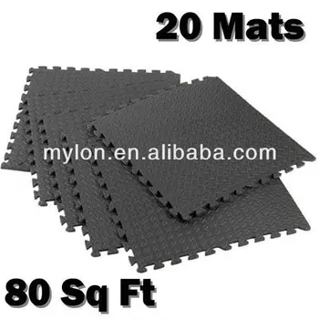 80 Sq Ft High Quality Black Interlocking Jigsaw Floor Eva Foam