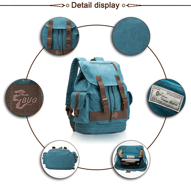 Wholesale China Manufacturer Cheap Price Fashion Vintage Canvas School Custom Backpack
