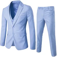 

Men's Slim Fit 3 Piece Suit One Button Blazer Tux Vest & Trousers