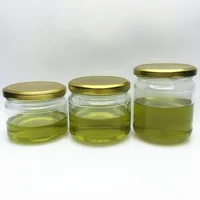 

Wide mouth honey glass jam sauce jar with metal lid 250ml 300ml 350ml