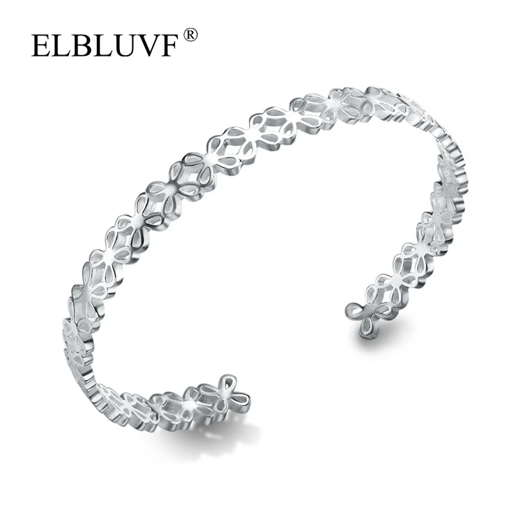 

ELBLUVF 925 Sterling Silver Fancy Clover Bracelets Lucky Bracelets For Gift Jewelry For Women/Ladies/Girl