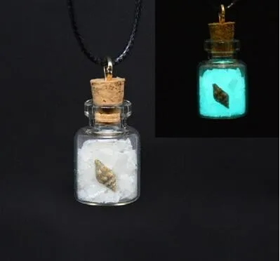 

Magical Pixie Fairy Dust Sand Glow In The Dark Charm Wishing Glass Bottle Necklace