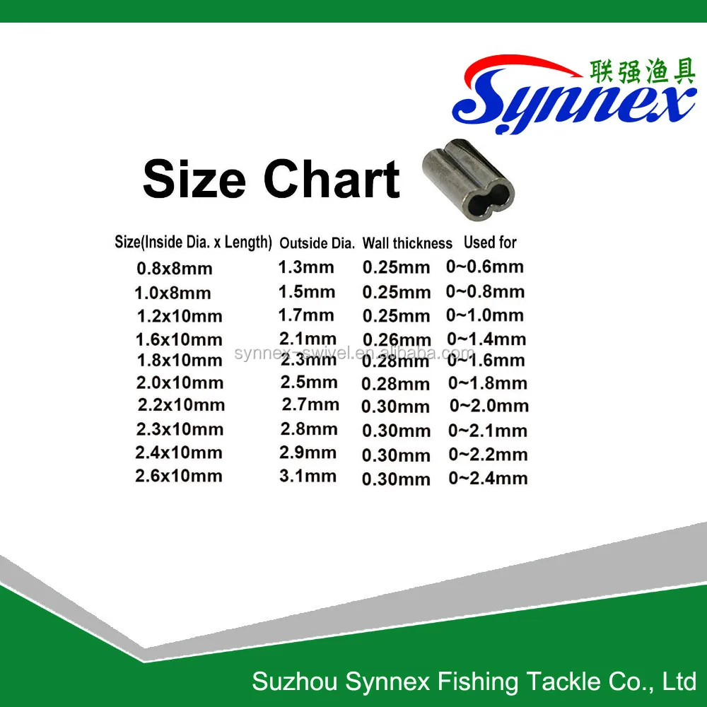 Fishing Crimp Size Chart