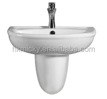 half pedestal basin