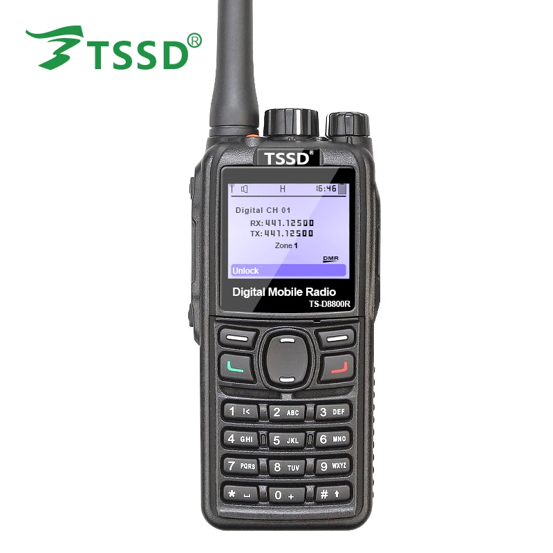 

UHF VHF DMR Walkie Talkie Two Way Radio TSSD TS-D8800R Dual Band DMR Digital Radio, Black china two way digital radio