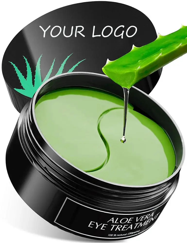 

Private label Natural Aloe gel eye mask Collagen Anti-Aging moisturizing under eye, Green
