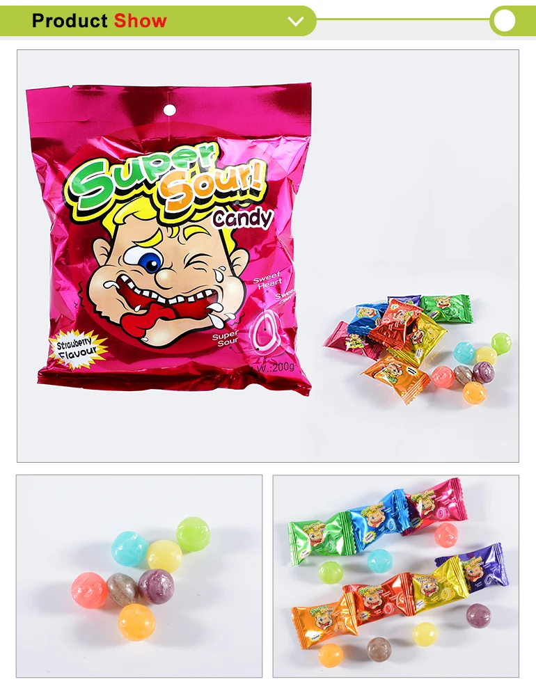 Hard Boiled Sweets Morango Strawberry Flavor Center Filled Fizzy Soda