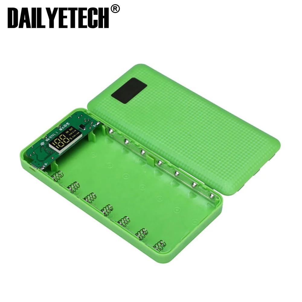 

3 Ports USB Battery Power Bank Case Kit 7x 18650 Battery Charger DIY Box Shell with LED torch