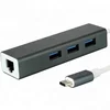 TYPE C/USB 3.1 1000Mbps Gigabit Ethernet Adapter USB to RJ45 Lan Network 3 Port Type C USB Hub