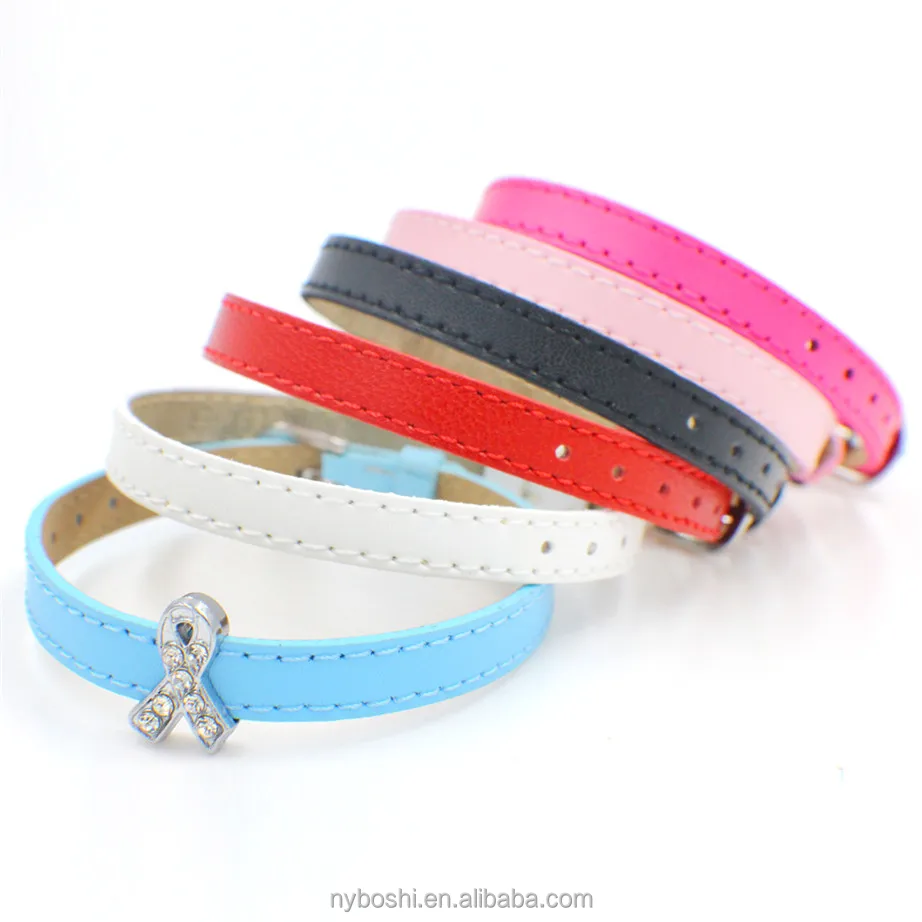 

wholesale high quality Genuine Leather wristband colorful 8*210mm fit for 8mm slider charm letter DIY Accessory Buckle bracelet