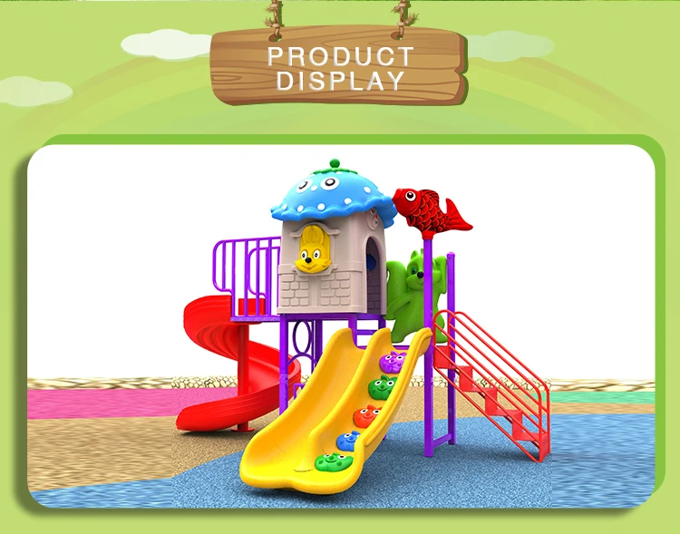 Outdoor Playground Equipment With Slide Tunnel Children Plastic Slides
