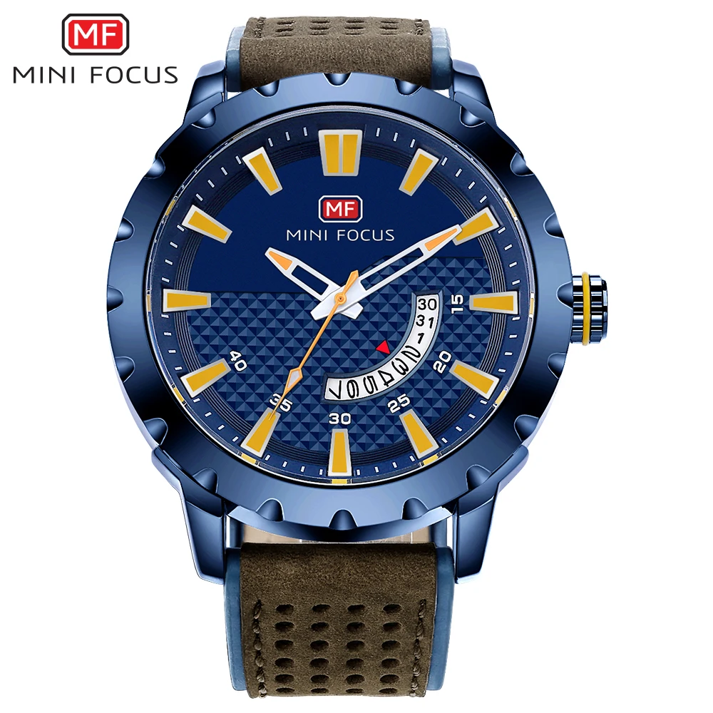 

MINI FOCUS MF0150G Men Quartz Watch Leather Band watch